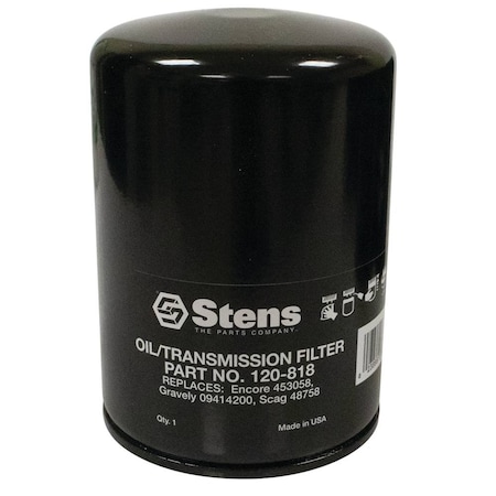 Stens Transmission Filter 120-818 For Scag 48758 120-818